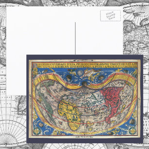 Antique Heart Shaped World Map by Peter Apian 1520 Postcard