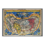 Antique Heart Shaped World Map by Peter Apian 1520 Poster