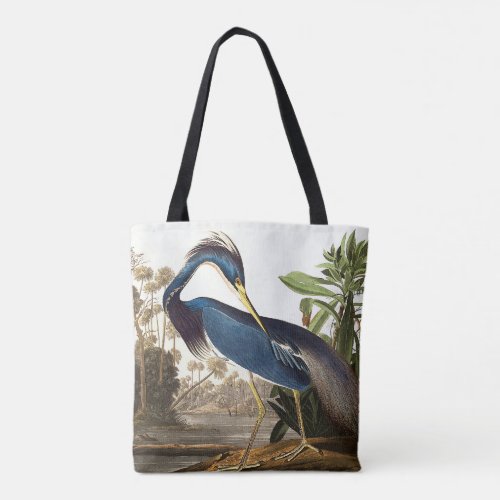 ANTIQUE HERON AND PELICAN AUDUBON TOTE BAG