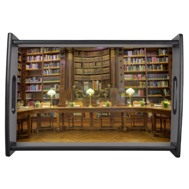Antique Historical Library Serving Tray (Front)
