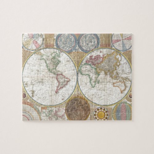 Antique Historical Old World Atlas Map Continents Jigsaw Puzzle
