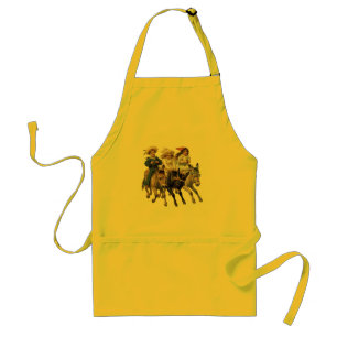 Antique horse pony children art adult apron