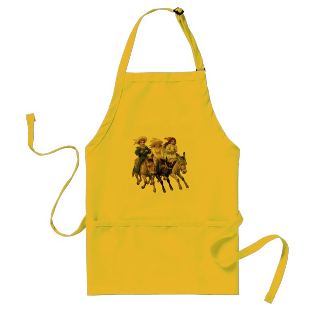 Antique horse pony children art adult apron (Front)