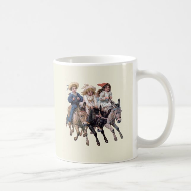 Antique horse pony children art coffee mug (Right)