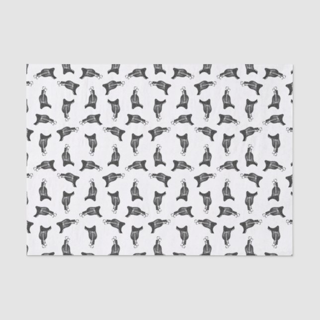 Antique Horse Saddles CUSTOM BACKGROUND COLOR Tissue Paper (Front)