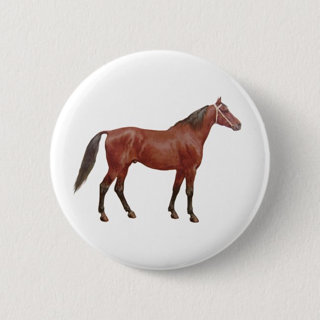 Antique Horses - Thoroughbred Button (Front)