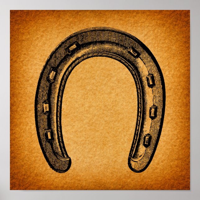 Antique Horseshoe Vintage Western Horse Shoe Poster (Front)