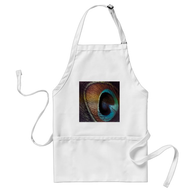 Antique Hues Peacock Feather Eye Adult Apron (Front)
