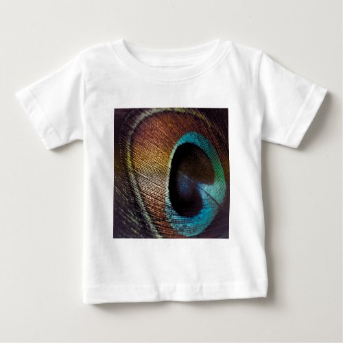 Antique Hues Peacock Feather Eye Baby T_Shirt