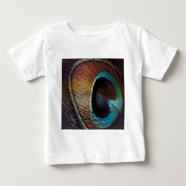 Antique Hues Peacock Feather Eye Baby T-Shirt (Front)