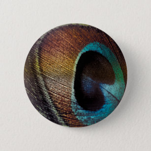 Antique Hues Peacock Feather Eye Button