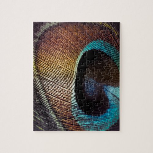 Antique Hues Peacock Feather Eye Jigsaw Puzzle