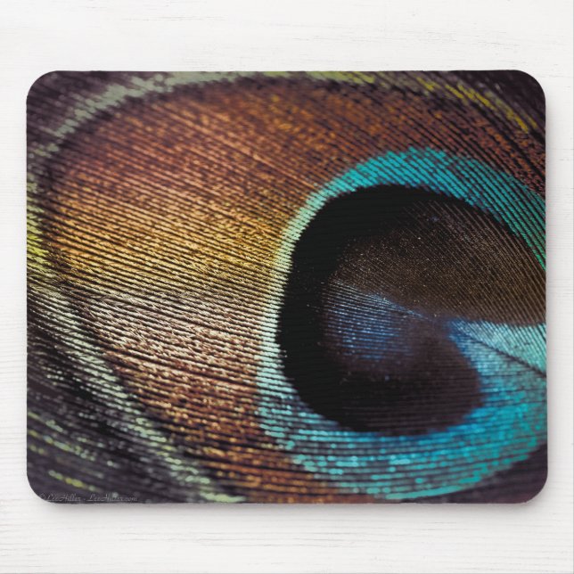 Antique Hues Peacock Feather Eye Mouse Pad (Front)
