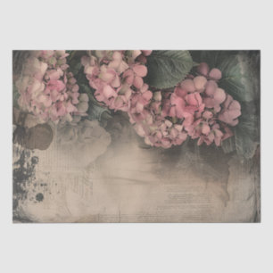 Antique Hydrangea Illustration Parchment Decoupage Tissue Paper