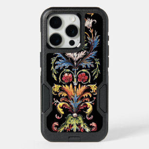 Antique Illuminated Manuscript Floral Art iPhone 15 Pro Case