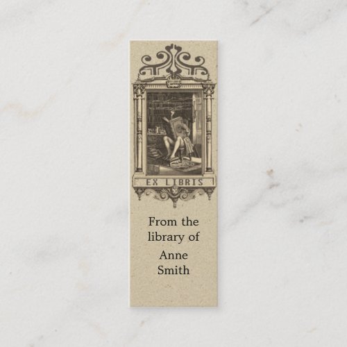 Antique Illustration Bookmark Mini Business Card