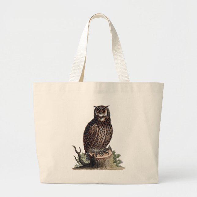 Antique Illustration of an Owl on Tote Bag (Front)