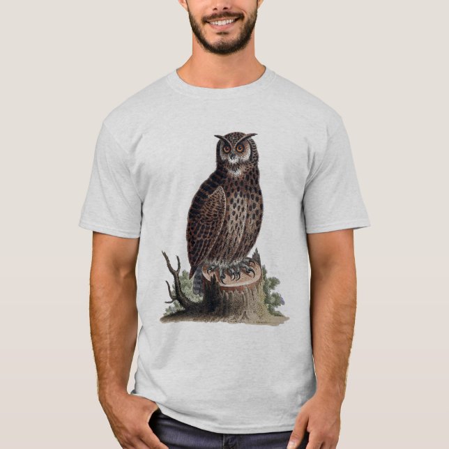 Antique Illustration of an Owl  T-Shirt (Front)