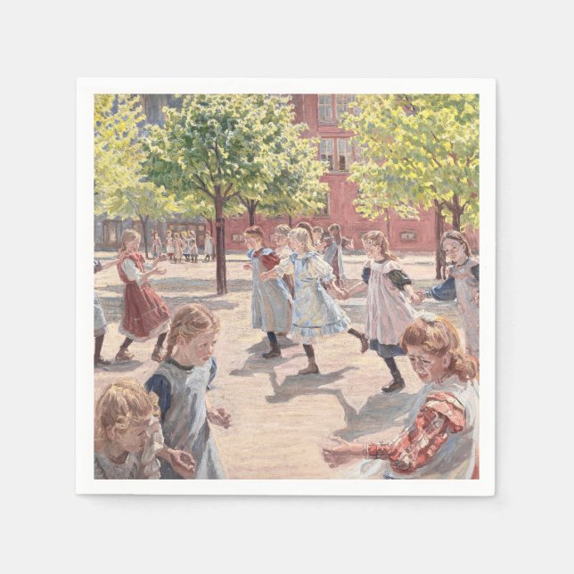 Antique Impressionist Sun Drenched Park Art Napkins (Front)