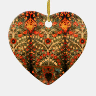 Antique Indian textile design - add name Ceramic Ornament