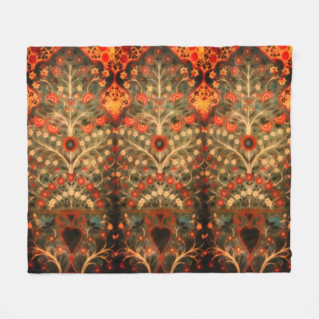 Antique  Indian  textile  design Fleece Blanket (Front (Horizontal))