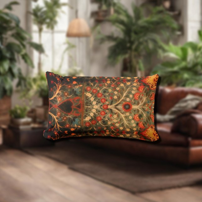 Antique  Indian  textile  design Lumbar Pillow (Creator Uploaded)