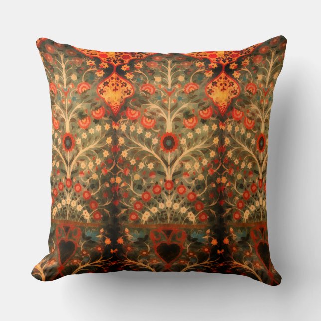 Antique  Indian  textile  design Throw Pillow (Front)