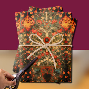 Antique Indian textile design Wrapping Paper Sheets