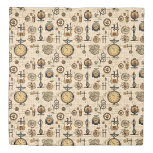Antique Industrial Clockwork Sepia Brass Duvet Cover