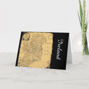 Antique Ireland Map Greeting Card
