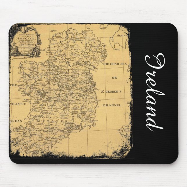Antique Ireland Map Mousepad (Front)