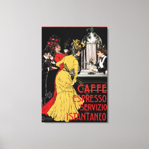 Antique Italian Coffee Bar Espresso Ad Poster Canvas Print