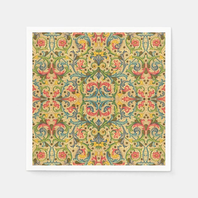 Antique Italian Leaf and Vine Napkins (Front)