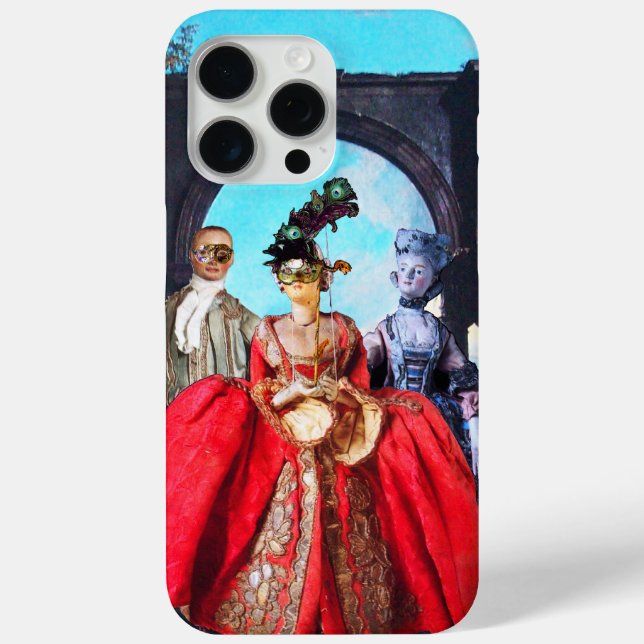 ANTIQUE ITALIAN PUPPETS AND MASKS MASQUERADE PARTY Case-Mate iPhone CASE (Back)