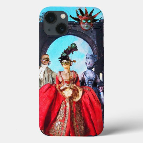 ANTIQUE ITALIAN PUPPETS AND MASKS MASQUERADE PARTY iPhone 13 CASE