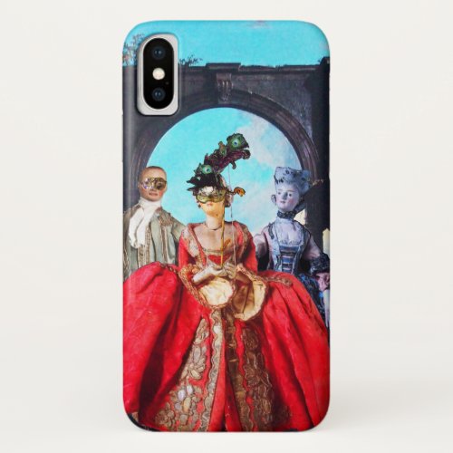 ANTIQUE ITALIAN PUPPETS AND MASKS MASQUERADE PARTY iPhone X CASE