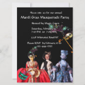 ANTIQUE ITALIAN PUPPETS MASQUERADE COSTUME PARTY INVITATION (Back)