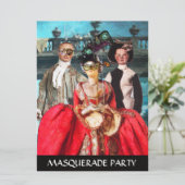 ANTIQUE ITALIAN PUPPETS MASQUERADE COSTUME PARTY INVITATION (Standing Front)