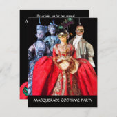 ANTIQUE ITALIAN PUPPETS MASQUERADE COSTUME PARTY INVITATION (Front/Back)