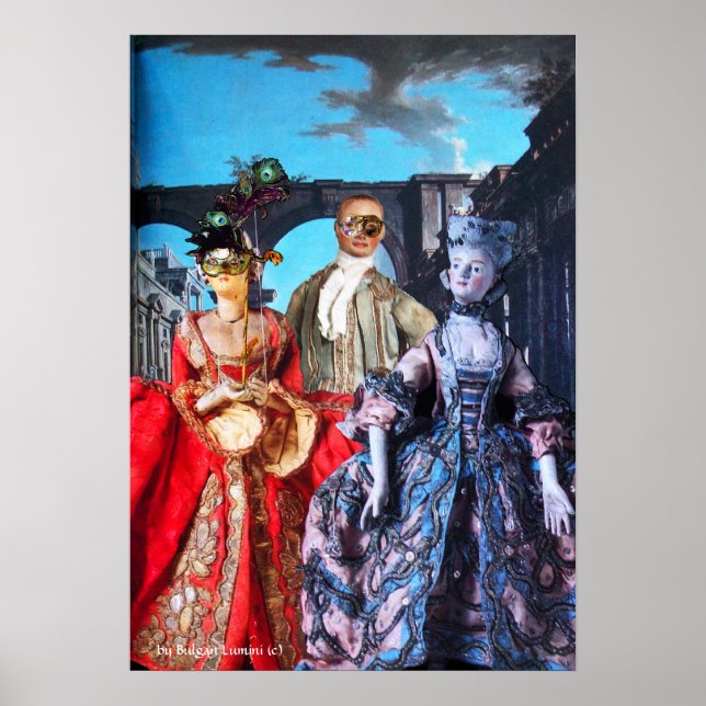 ANTIQUE ITALIAN PUPPETS MASQUERADE COSTUME PARTY POSTER (Front)