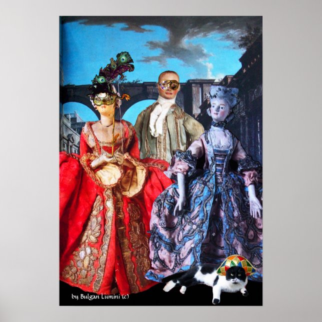ANTIQUE ITALIAN PUPPETS MASQUERADE COSTUME PARTY POSTER (Front)