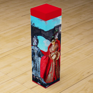 ANTIQUE ITALIAN PUPPETS MASQUERADE COSTUME PARTY WINE BOX