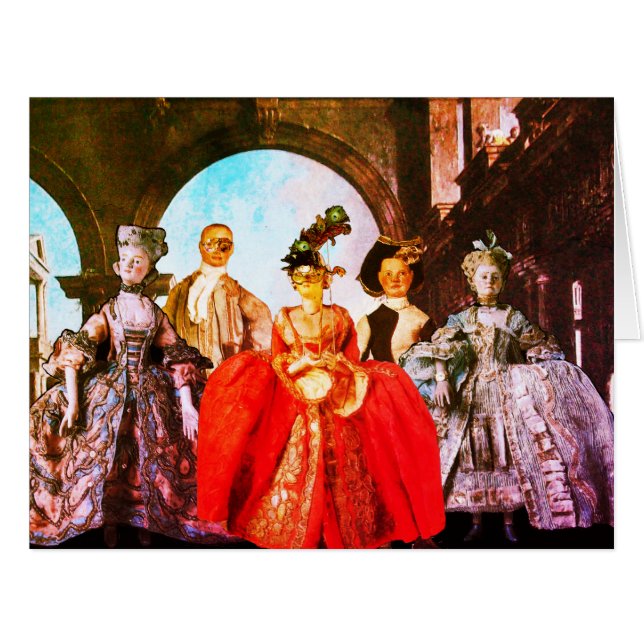 ANTIQUE ITALIAN PUPPETS MASQUERADE MASKS COSTUMES (Front Horizontal)