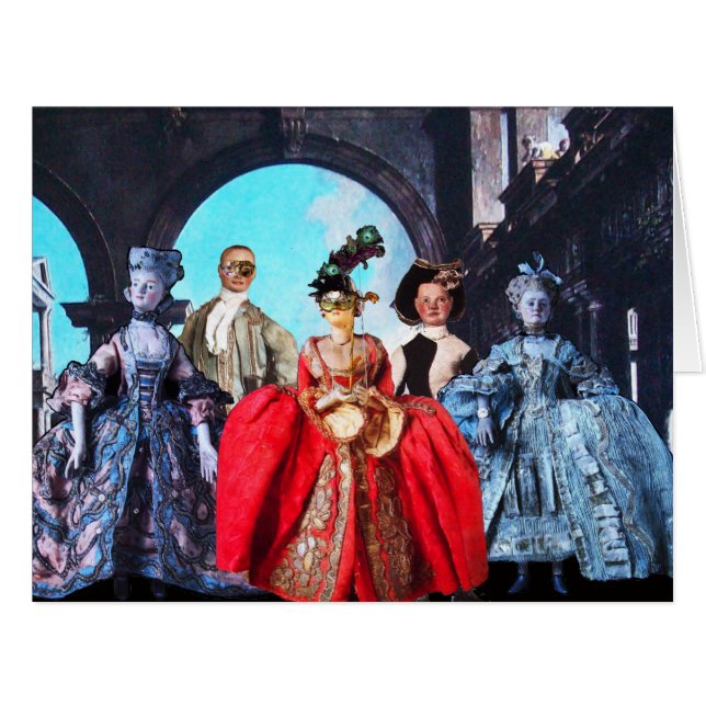 ANTIQUE ITALIAN PUPPETS MASQUERADE MASKS COSTUMES (Front Horizontal)