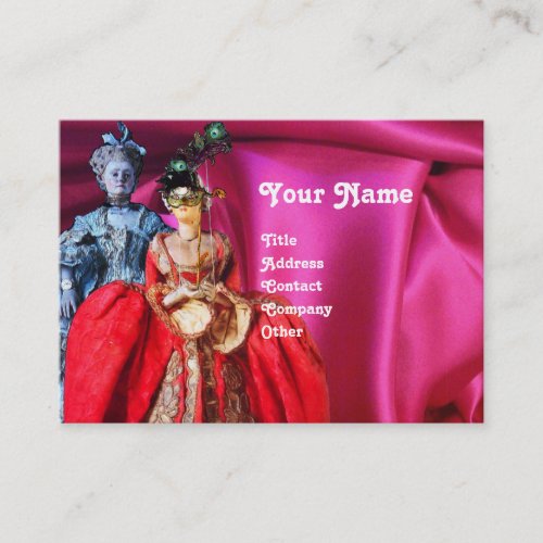 ANTIQUE ITALIAN PUPPETS MASQUERADE MASKSCOSTUMES BUSINESS CARD