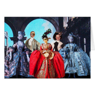 ANTIQUE ITALIAN PUPPETS MASQUERADE MASKS COSTUMES CARDS