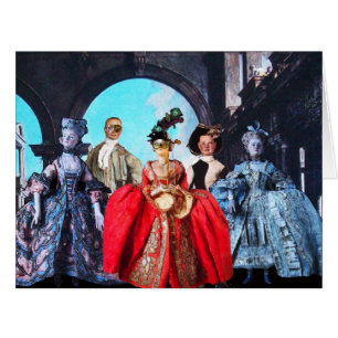 ANTIQUE ITALIAN PUPPETS MASQUERADE MASKS COSTUMES CARDS