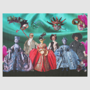 ANTIQUE ITALIAN PUPPETS,MASQUERADE PARTY MASKS TISSUE PAPER