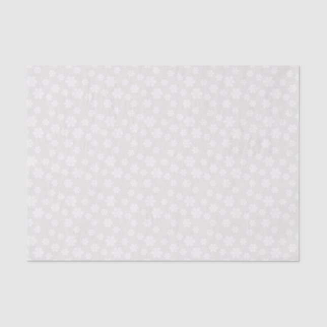 Antique Ivory and White Floral Tissue Paper (Front)