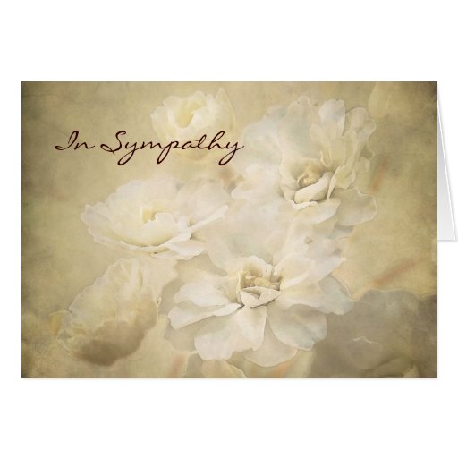 Antique Ivory Blossoms Condolence Sympathy Card | Zazzle